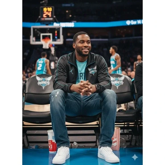 Charlotte Hornets NBA Full Zip Jacket Track Black Teal‎ Mens L G-III Carl Banks - Picture 4 of 9